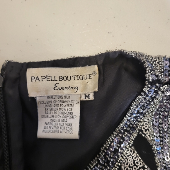 Papell Boutique Black and Silver Geometric Tank Top - Picture 5 of 6